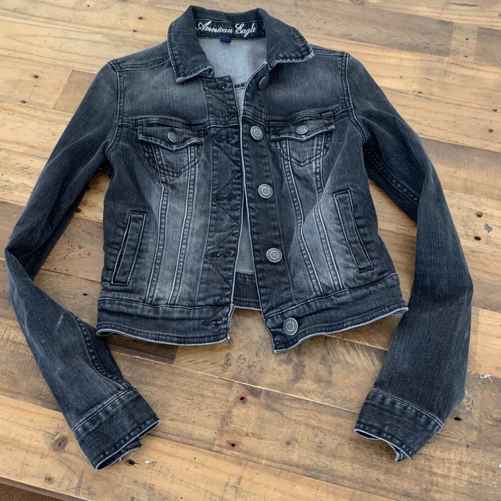 American Eagle black jean jacket